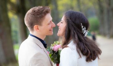 Mariage shooting le baiser